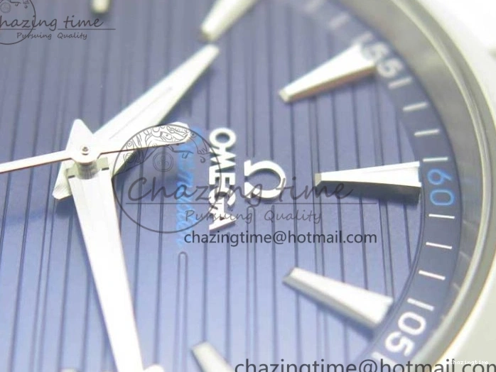 0130 Aqua Terra 150M Master Chronometers VSF 1:1 Best Edition Deep Blue Dial Silver Hand on SS Bracelet A8900 Super Clone HighPerformance 8013